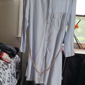 Topshop Blue A-Line Knee-Length Skirt